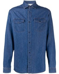 Мужская синяя джинсовая рубашка от Z Zegna