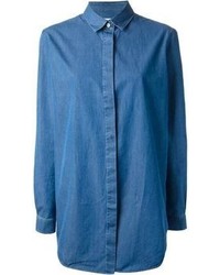 Женская синяя джинсовая рубашка