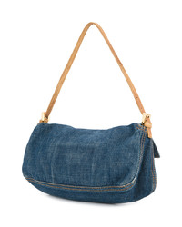 Синяя джинсовая сумка-саквояж от Fendi Vintage