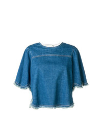 Женская синяя джинсовая футболка с круглым вырезом от See by Chloe