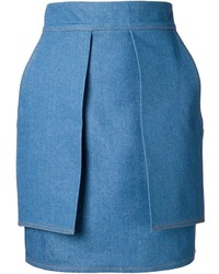 Синяя джинсовая юбка-карандаш