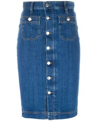 Синяя джинсовая юбка-карандаш от Dsquared2