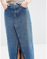 Синяя джинсовая юбка-миди от Asos