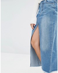 Синяя джинсовая юбка-миди от Pull&Bear