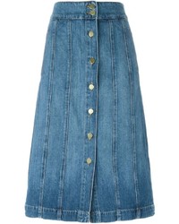 Синяя джинсовая юбка на пуговицах от Frame
