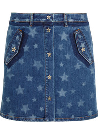 Синяя джинсовая юбка со звездами от Valentino