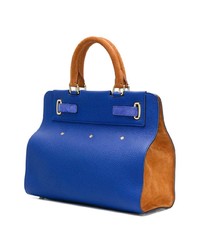 Синяя замшевая большая сумка от Fontana