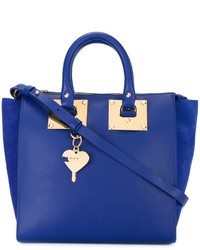 Синяя замшевая большая сумка от Sophie Hulme