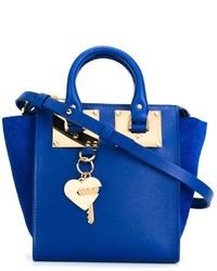 Синяя замшевая большая сумка от Sophie Hulme
