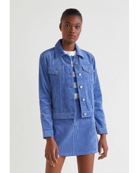 Женская синяя замшевая куртка-рубашка от Mango