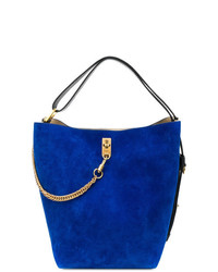 Синяя замшевая сумка-мешок от Givenchy