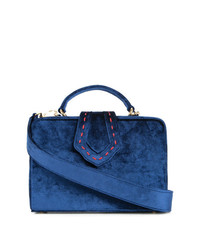 Синяя замшевая сумка-саквояж от Mehry Mu