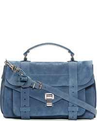 Синяя замшевая сумка-саквояж от Proenza Schouler