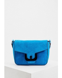 Синяя замшевая сумка через плечо от Coccinelle