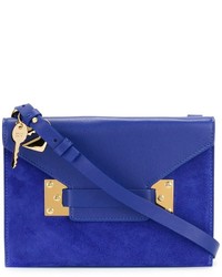 Синяя замшевая сумка через плечо от Sophie Hulme