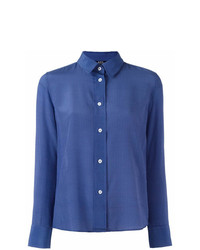 Женская синяя классическая рубашка в вертикальную полоску от A.P.C.
