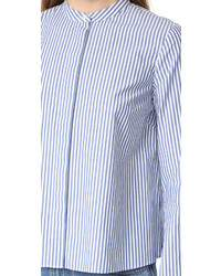 Женская синяя классическая рубашка в вертикальную полоску от Madewell