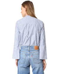 Женская синяя классическая рубашка в вертикальную полоску от Madewell