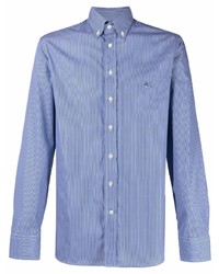 Мужская синяя классическая рубашка в вертикальную полоску от Etro