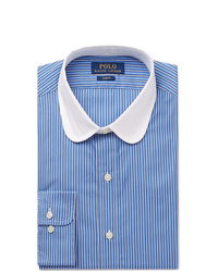 Мужская синяя классическая рубашка в вертикальную полоску от Polo Ralph Lauren