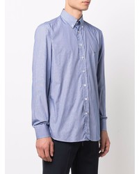 Мужская синяя классическая рубашка в вертикальную полоску от Etro