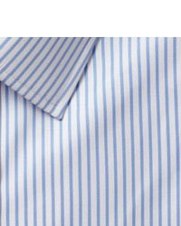 Мужская синяя классическая рубашка в вертикальную полоску от Charvet