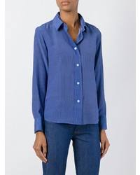 Женская синяя классическая рубашка в вертикальную полоску от A.P.C.