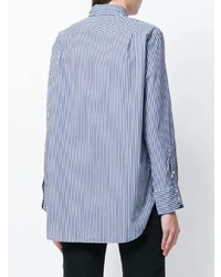 Женская синяя классическая рубашка в вертикальную полоску от Woolrich