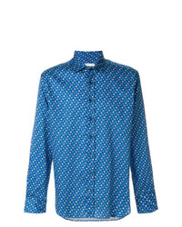 Мужская синяя классическая рубашка с принтом от Etro