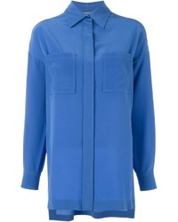Женская синяя классическая рубашка от Alberta Ferretti