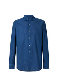 Мужская синяя классическая рубашка от Borriello