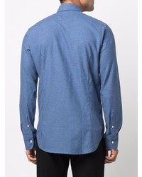 Мужская синяя классическая рубашка от Canali