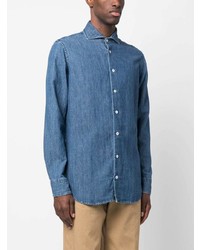 Мужская синяя классическая рубашка от Lardini