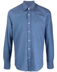 Мужская синяя классическая рубашка от Canali