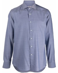 Мужская синяя классическая рубашка от Canali