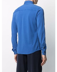 Мужская синяя классическая рубашка от Fedeli
