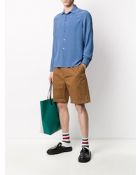 Мужская синяя классическая рубашка от Gucci