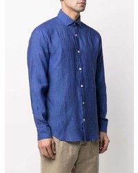 Мужская синяя классическая рубашка от Frescobol Carioca