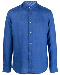 Мужская синяя классическая рубашка от Drumohr