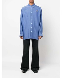 Мужская синяя классическая рубашка от Acne Studios
