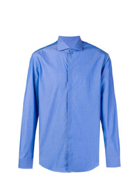 Мужская синяя классическая рубашка от Emporio Armani