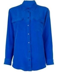 Женская синяя классическая рубашка от Equipment