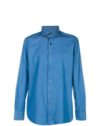 Мужская синяя классическая рубашка от Ermenegildo Zegna