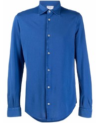 Мужская синяя классическая рубашка от Fedeli
