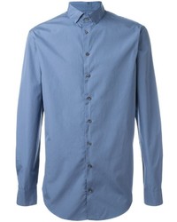 Мужская синяя классическая рубашка от Giorgio Armani