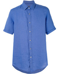 Мужская синяя классическая рубашка от Hugo Boss
