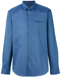 Мужская синяя классическая рубашка от John Varvatos