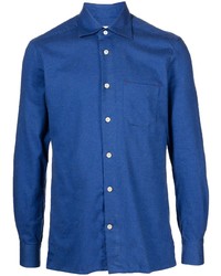 Мужская синяя классическая рубашка от Kiton