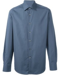 Мужская синяя классическая рубашка от Lanvin