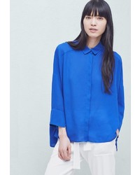 Женская синяя классическая рубашка от Mango